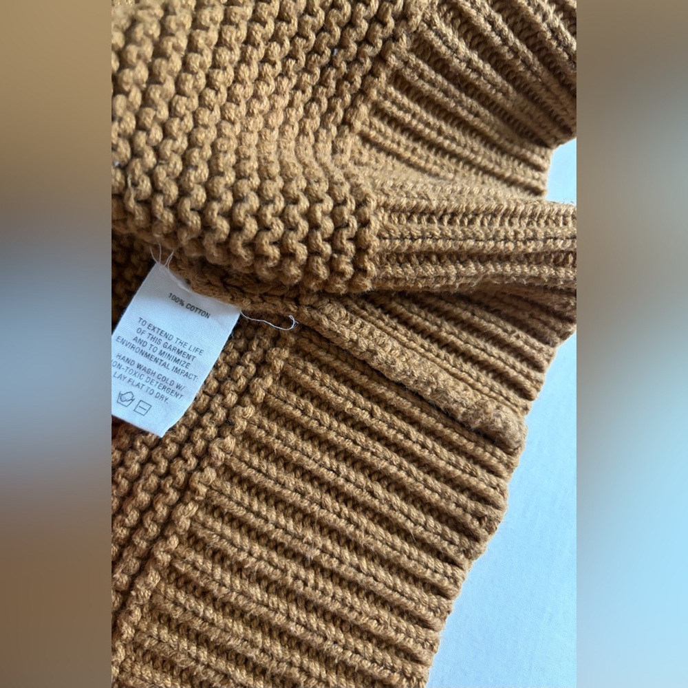 Alex Mill 100% cotton golden khaki brown Nico sweater cardigan sz S - Picture 8 of 12